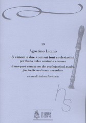 Licino, Agostino : 8 Canoni a due voci sui Toni Ecclesiastici (Venezia 1545/46) per Flauto Dolce Contralto e Tenore
