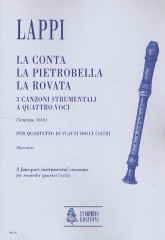Lappi, Pietro : La Conta, La Pietrobella, La Rovata. 3 Instrumental four-part Canzonas (Venezia 1616) for Recorder Quartet (SATB) Lappi, Pietro : La Conta, La Pietrobella, La Rovata. 3 Instrumental four-part Canzonas (Venezia 1616) for Recorder Quartet (SATB)