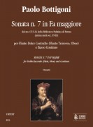 Bottigoni, Paolo : Sonata N. 7 in Fa maggiore dal ms. CF-V-23 della Biblioteca Palatina di Parma (prima metà sec. XVIII) per Flauto Dolce Contralto (Flauto Traverso, Oboe) e Basso Continuo