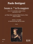 Bottigoni, Paolo : Sonata No. 7 in F Major from the ms. CF-V-23 of the Biblioteca Palatina in Parma (early 18th century) for Treble Recorder (Flute, Oboe) and Continuo