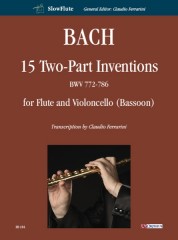 Bach, Johann Sebastian : 15 Two-Part Inventions BWV 772-786 for Flute and Violoncello (Bassoon)