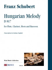 Schubert, Franz : Melodia Ungherese D 817 per Flauto, Clarinetto, Corno e Fagotto