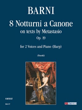 Barni, Camillo : 8 Notturni a Canone on texts by Metastasio Op. 19 for 2 Voices and Piano (Harp)