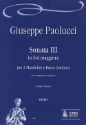 Paolucci, Giuseppe : Sonata III in G Major for 2 Mandolins and Continuo