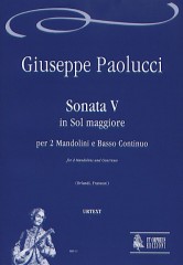 Paolucci, Giuseppe : Sonata V in Sol maggiore per 2 Mandolini e Basso Continuo