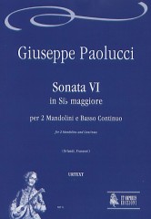 Paolucci, Giuseppe : Sonata VI in Si bemolle maggiore per 2 Mandolini e Basso Continuo