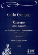 Cantone, Carlo : Concerto in Sol maggiore per Mandolino, Archi e Basso Continuo [Riduzione Mandolino e Pianoforte]