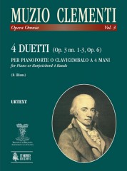Clementi, Muzio : 4 Duets (Op. 3 Nos. 1-3, Op. 6) for Piano (Harpsichord) 4 Hands