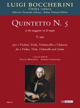 Boccherini, Luigi : Quintet No. 5 in D major (G 449) for 2 Violins, Viola, Violoncello and Guitar [Score]