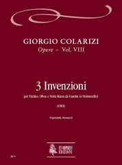 Colarizi, Giorgio : 3 Invenzioni per Violino, Oboe e Viola Bassa da Gamba (Violoncello) (1981)