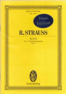 Strauss, Richard : Suite op. 4, per 13 strumenti a fiato. Partitura tascabile