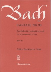 Bach, Johann Sebastian : Cantata BWV 38, Auf tiefer Not schrei ich zu dir, per Canto e Pianoforte