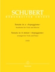 Schubert, Franz : Sonata in la minore Arpeggione D 821, arrangiamento per Viola e Pianoforte. Urtext