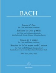 Bach, Johann Sebastian : Sonate BWV 1033, 1031, 1020 per Flauto traverso e Pianoforte. Urtext