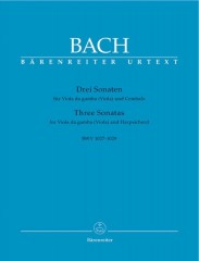Bach, Johann Sebastian : Three Sonatas BWV 1027-1029, for Viola da gamba (Viola) and Harpsichord. Urtext