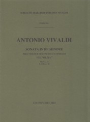 Vivaldi, Antonio : Sonata per 2 Violini e Violoncello o Cembalo La Follia, op. 1 n. 12. Partitura