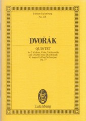 Dvorák, Antonín : Quintetto op. 77, per 2 Violini, Viola, Violoncello e Contrabbasso. Partitura tascabile