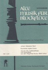 Bach, Johann Sebastian : Esurientes implevit bonis. Aria per Contralto, 2 Flauti dolci Contralti e Basso continuo