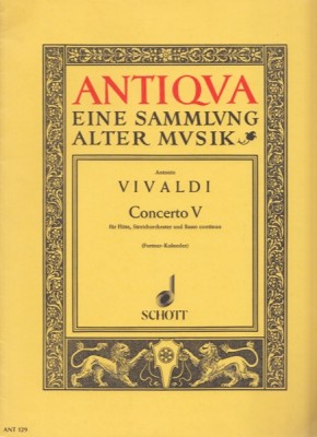 Vivaldi, Antonio : Concerto op. X n. 5, per Flauto, Archi e Basso continuo. Partitura