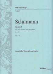 Schumann, Robert : Concerto op. 129 per Violoncello e Ochestra, riduzione per Violoncello e Pianoforte. Urtext