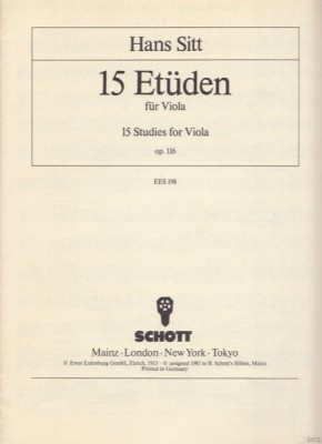 Sitt, Hans : 15 Studi op. 116, per Viola