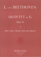 Beethoven, Ludwig van : Quintetto op. 16, per Pianoforte, Oboe, Clarinetto, Corno e Fagotto. Partitura e set parti