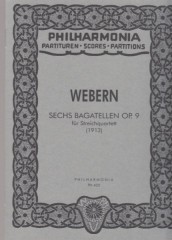 Webern, Anton : 6 Bagatelle op. 9 per quartetto d’archi (1913). Partitura tascabile Webern, Anton : 6 Bagatelle op. 9 per quartetto d’archi (1913). Partitura tascabile