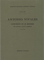 Vivaldi, Antonio : Concerto in si bemolle minore per Violino, Archi e Cembalo, F. I, n. 115. Partitura