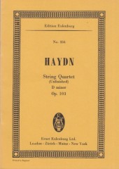 Haydn, Franz Josef : Quartetto d’Archi in re minore op. 103. Partitura tascabile