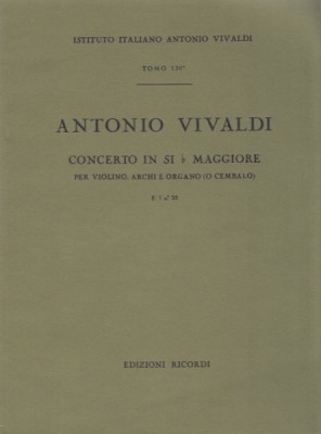 Vivaldi, Antonio : Concerto in re minore per Violino, Archi e Organo (Clavicembalo) F I, n. 55. Partitura