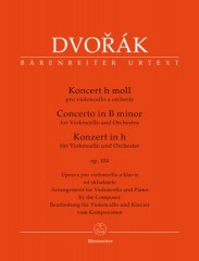 Dvorák, Antonín : Concerto in si minore op. 104 per Violoncello e Orchestra, riduzione per Violoncello e Pianoforte. Urtext