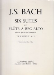 Bach, Johann Sebastian : 6 Suites per Violoncello solo BWV 1007-1012, trascrizione per Flauto dolce contralto, vol. II