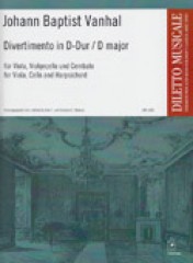 Vanhal, J.B. : Divertimento in re per Viola, Violoncello e Clavicembalo. Partitura e parti
