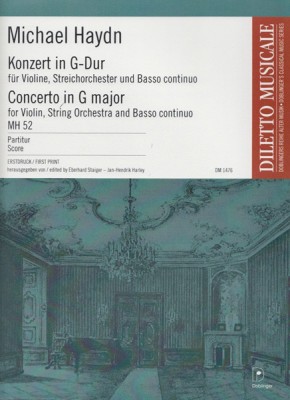 Haydn, Michael : Concerto in sol per Violino, Archi e Basso continuo (M 52). Partitura