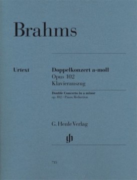 Brahms, Johannes : Concerto doppio op. 102 per Violino, Violoncello e Orchestra. Riduzione per per Violino, Violoncello e Pianoforte. Urtext