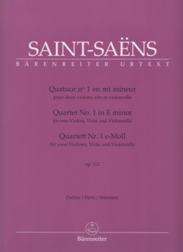 Saint-Saëns, Camille : Quartetto d’Archi n. 1 op. 112, per 2 Violini, Viola e Violoncello. Set parti. Urtext Saint-Saëns, Camille : Quartetto d’Archi n. 1 op. 112, per 2 Violini, Viola e Violoncello. Set parti. Urtext