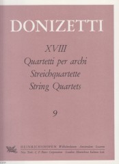 Donizetti, Gaetano : Quartetto d’Archi nr. 9. Set parti Donizetti, Gaetano : Quartetto d’Archi nr. 9. Set parti