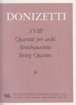 Donizetti, Gaetano : Quartetto d’Archi nr. 9. Set parti