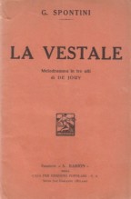 Spontini, Gaspare : La vestale. Libretto