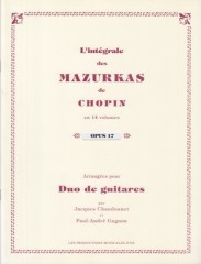 Chopin, Frédéric : L’integrale delle Mazurche, arrangiamento per 2 Chitarre, vol. 3: op. 17