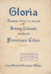 Cilea, Francesco : Gloria. Libretto