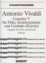 Vivaldi, Antonio : Concerto per Flauto, Archi e Basso Continuo op. 10, n. 5, riduzione per Flauto e Pianoforte