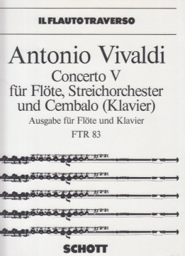Vivaldi, Antonio : Concerto per Flauto, Archi e Basso Continuo op. 10, n. 5, riduzione per Flauto e Pianoforte