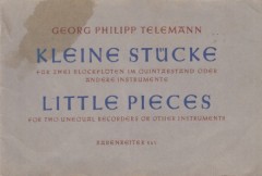 Telemann, Georg Philipp : Little pieces, per 2 Flauti dolci