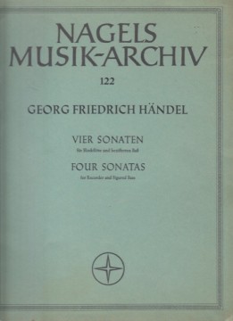 Händel, Georg Friedrich : 4 Sonate, per Flauto dolce e Basso continuo