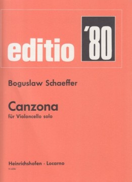 Schaeffer, Boguslaw       : Canzona, per Violoncello solo