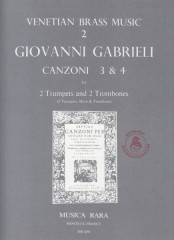 Gabrieli, Giovanni : Canzoni 3 & 4 per 2 Trombe e 2 Tromboni. Set parti