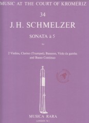 Schmelzer, Johann Heinrich : Sonata a 5, per 2 Violini, Tromba Fagotto, Viola da gamba e Basso continuo. Set parti