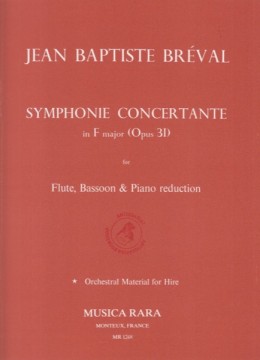Breval, Jean Baptiste : Symphonie Concertante op. 31. Riduzione per Flauto, Fagotto e Pianoforte