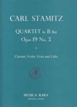 Stamitz, Carl : Quartetto op. 19/2, per Clarinetto, Violino, Viola e Violoncello. Set parti Stamitz, Carl : Quartetto op. 19/2, per Clarinetto, Violino, Viola e Violoncello. Set parti